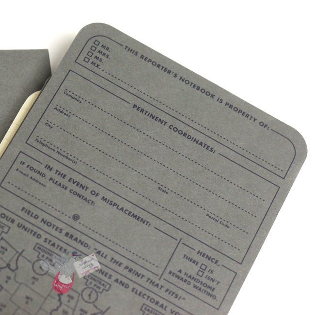 FIELD NOTES Front Page Reporter Notebooks - Set of 2 - Tall Pocket Size (9.5 x 21cm) - Ruled Pages