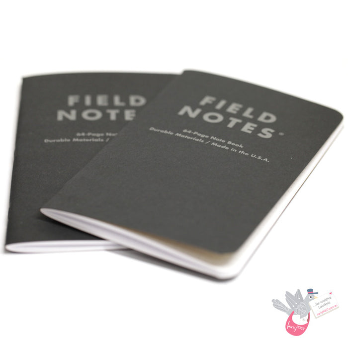 FIELD NOTES Pitch Black - Set of 2 - Medium (120 x 190mm) - Ruled