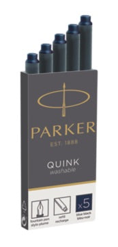 PARKER Quink Ink Cartridges - Pack 5 - Blue/Black