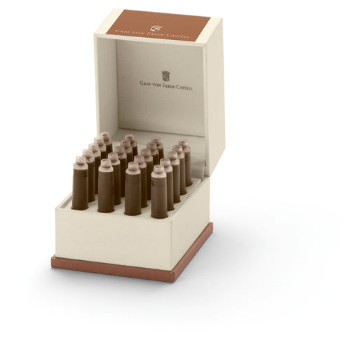 GRAF VON FABER CASTELL Fountain Pen Ink - Cognac Brown - 20 Cartridges