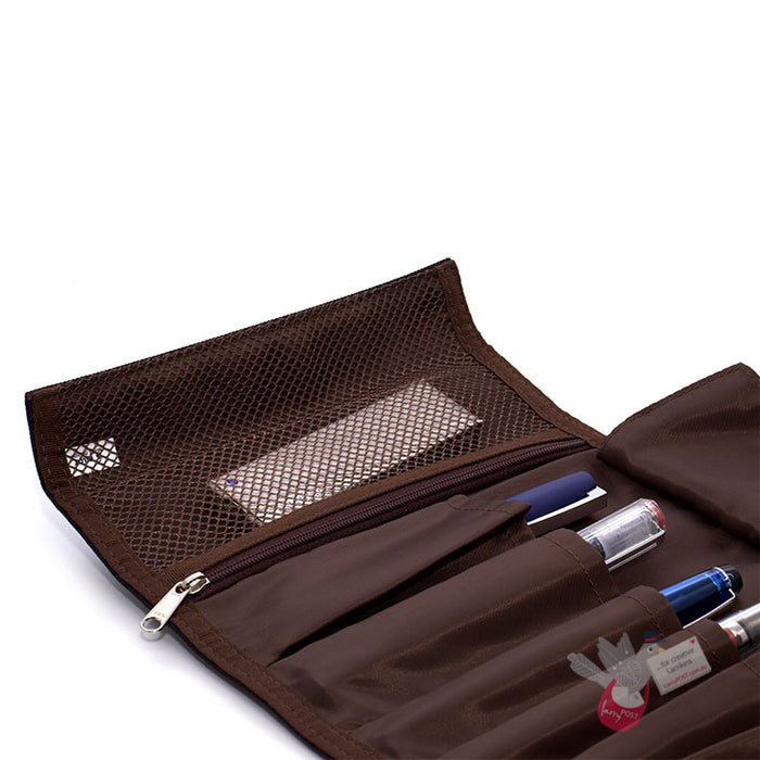 PILOT Canvas Pen Wrap - 6 Pen + Zip Pouch - Beige