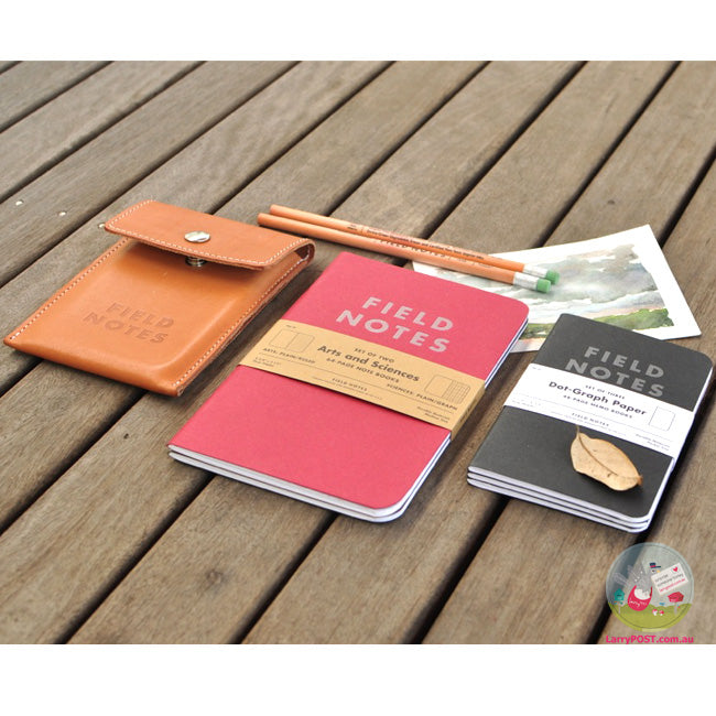 FIELD NOTES Left Handed - Set of 3 - Pocket (A6 9 x 14cm) - Natural Kraft Colour - Ruled