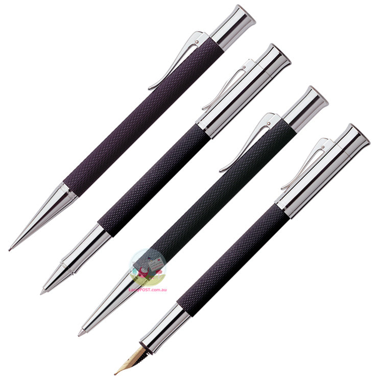 GRAF VON FABER-CASTELL Guilloche Black Fountain Pen (18K nib & converter)