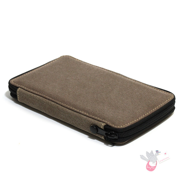 SPEEDBALL Canvas Pencil Case - Holds 18-24 Pencils - Chocolate