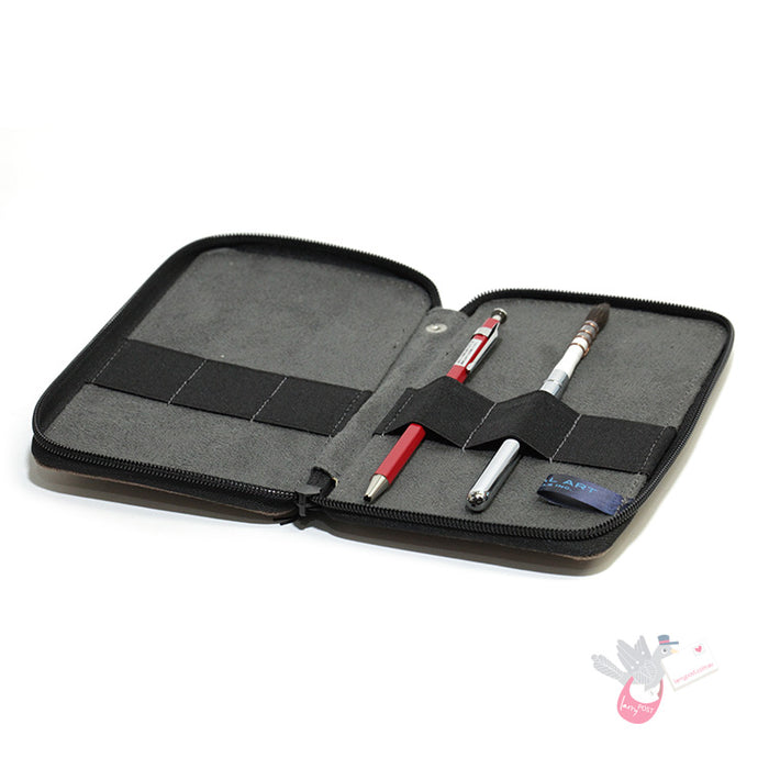 SPEEDBALL Canvas Pencil Case - Holds 18-24 Pencils - Chocolate