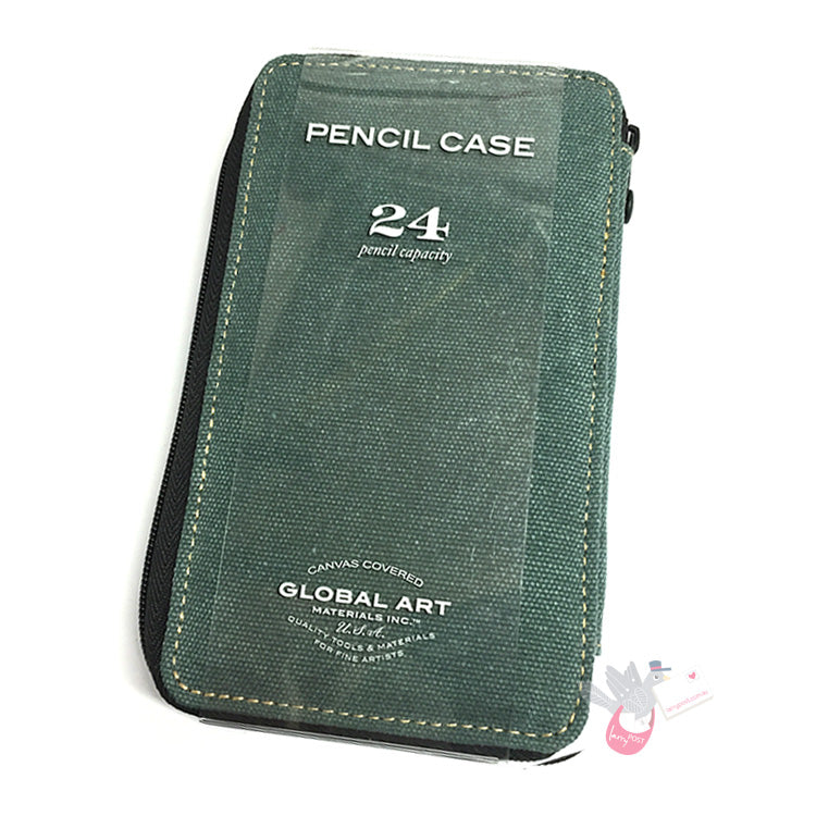 GLOBAL ART Canvas Pencil Case - Holds 18-24 Pencils - Steel Blue