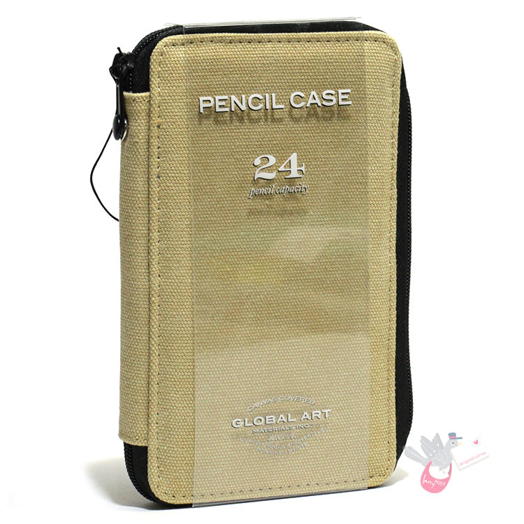 GLOBAL ART Canvas Pencil Case - Holds 18-24 Pencils - Wheat