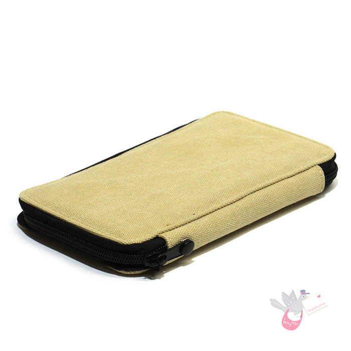 GLOBAL ART Canvas Pencil Case - Holds 18-24 Pencils - Wheat
