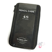 GLOBAL ART Canvas Pencil Case - 48 Pencils - Black 