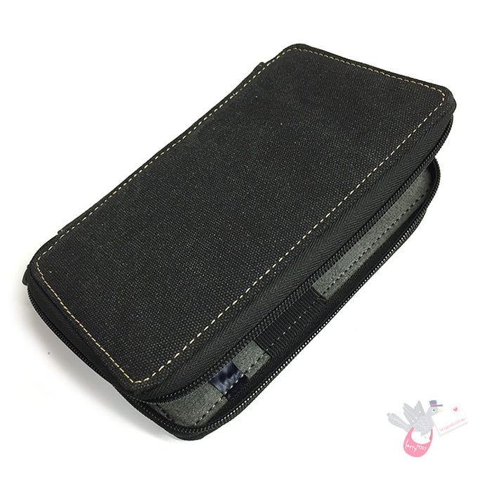 GLOBAL ART Canvas Pencil Case - Holds 36-48 Pencils - Black