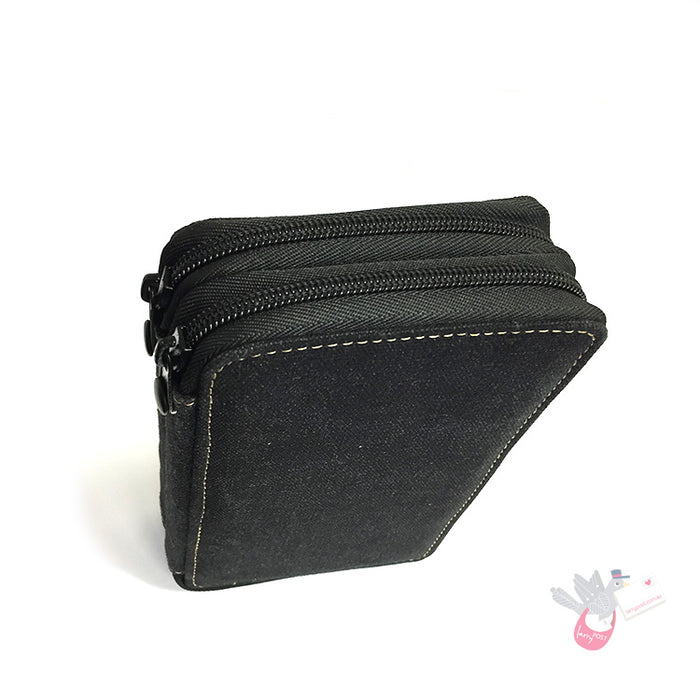 GLOBAL ART Canvas Pencil Case - Holds 36-48 Pencils - Black
