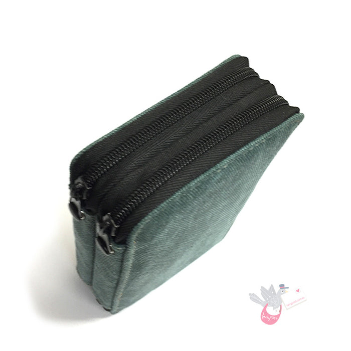 GLOBAL ART Canvas Pencil Case - Holds 36-48 Pencils - Steel Blue
