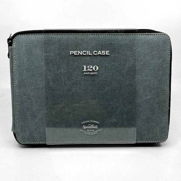 GLOBAL ART Canvas Pencil Case - Holds 80-120 Pencils - Steel Blue