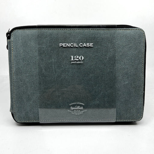 GLOBAL ART Canvas Pencil Case - Holds 80-120 Pencils - Steel Blue