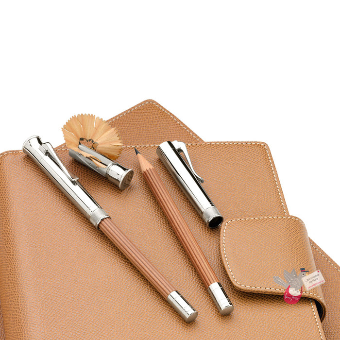 GRAF VON FABER-CASTELL Platinum Plated Perfect Pencil Extender & Brown Pencil