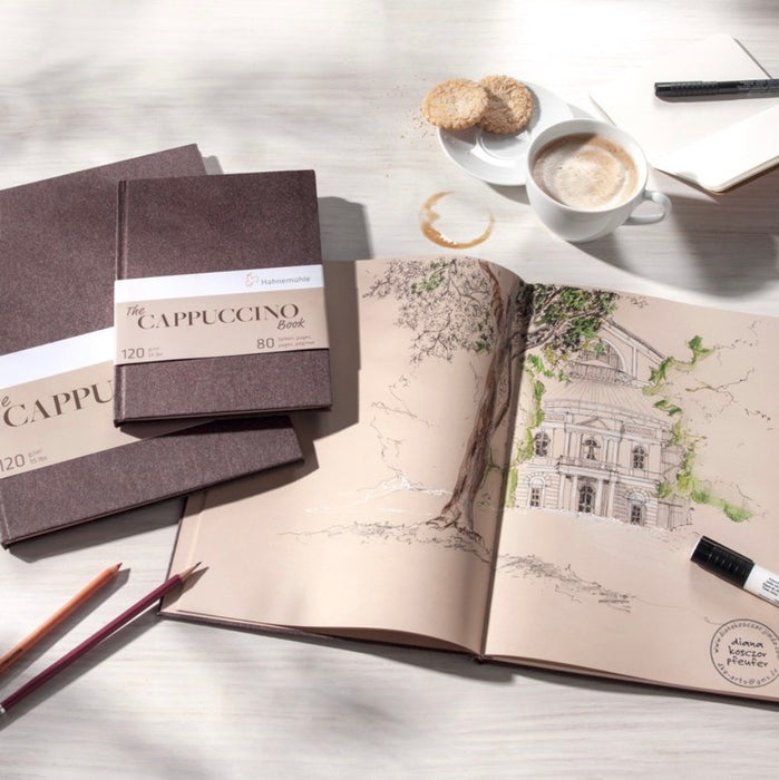 HAHNEMUEHLE 'The Cappuccino Book' Sketchbook (120gsm) - A5 - Light Brown Paper