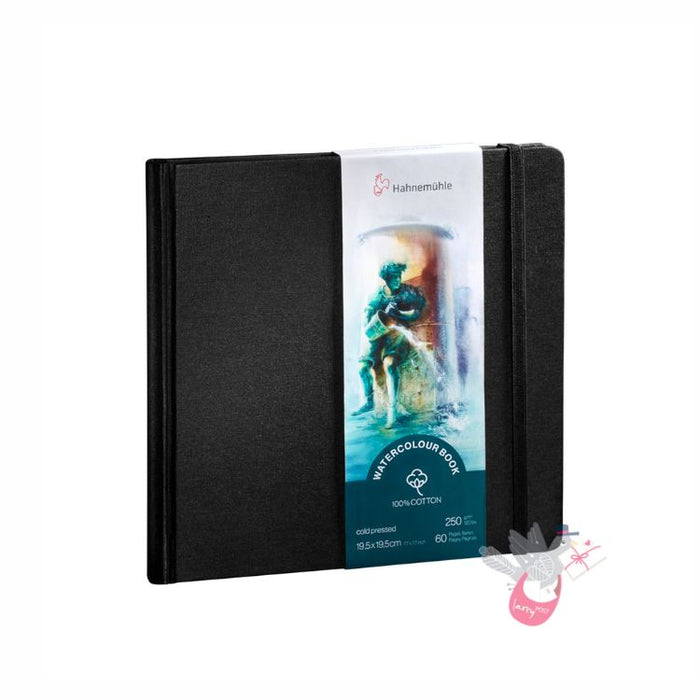 HAHNEMUEHLE 100% Cotton Watercolour Sketchbook - 250gsm - 60 pages - 19.5 x 19.5cm Square