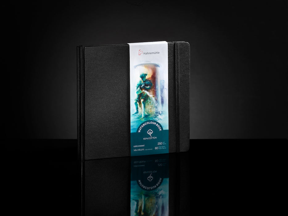 HAHNEMUEHLE 100% Cotton Watercolour Sketchbook - 250gsm - 60 pages - 19.5 x 19.5cm Square
