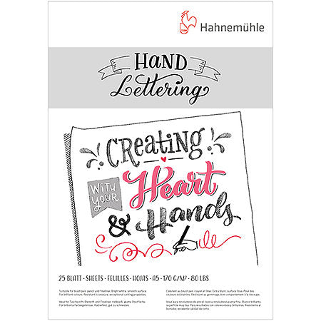 HAHNEMUHLE Hand Lettering Block 170gsm (25 Sheets) - A4