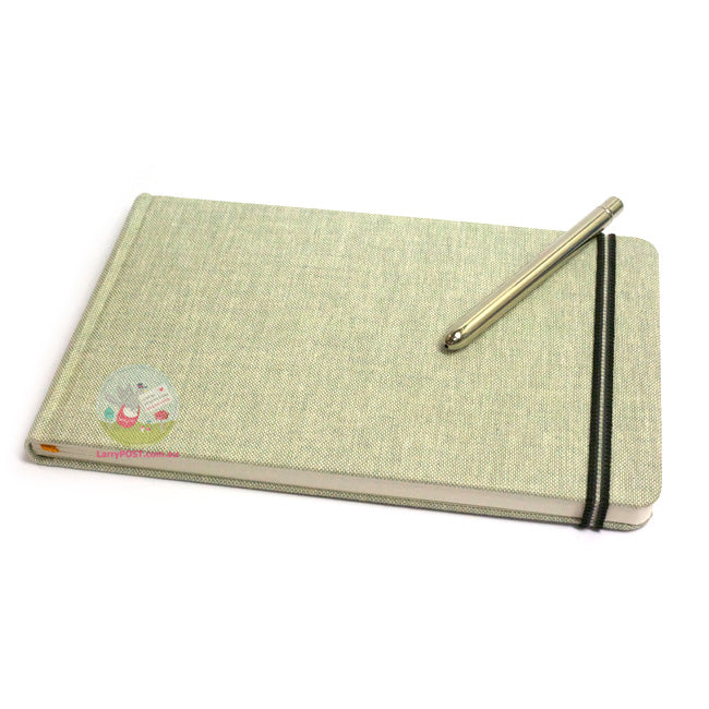 HAND-BOOK JOURNAL CO - Travelogue Series - Watercolour Journal (200gsm) - A5 Landscape (13 x 21cm) - Grey Linen
