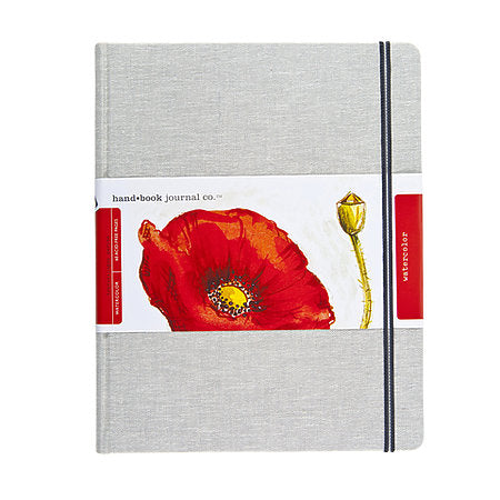 HAND-BOOK JOURNAL CO - Travelogue Series - Watercolour Journal (200gsm) - Grand Portrait (10.5 x 8.25" / 27 x 21cm) - Grey Linen