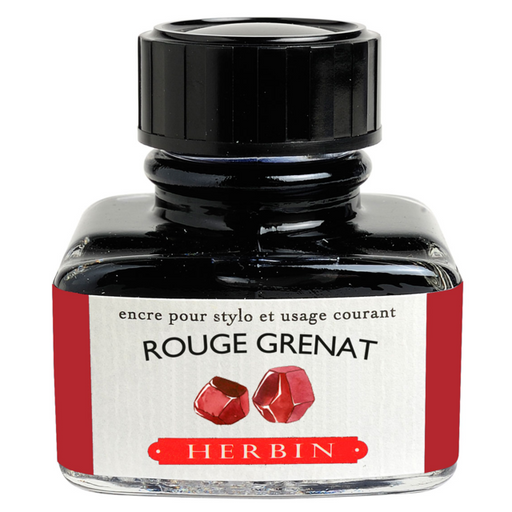 HERBIN "Jewel of Inks" Fountain Pen Ink - 30mL (with pen rest) - Rouge Grenat (Garnet Red)