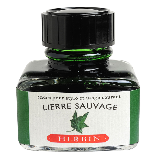 HERBIN "Jewel of Inks" Fountain Pen Ink - 30mL (with pen rest) - Lierre Sauvage (Wild Ivy)