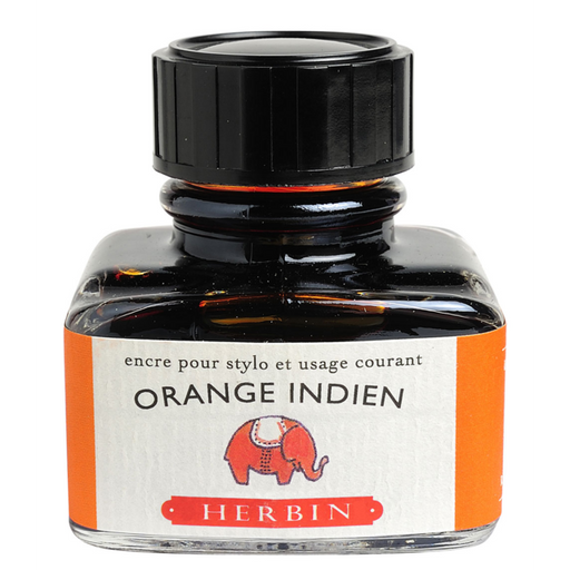 HERBIN "Jewel of Inks" Fountain Pen Ink - 30mL (with pen rest) - Orange Indien (Indian Orange)