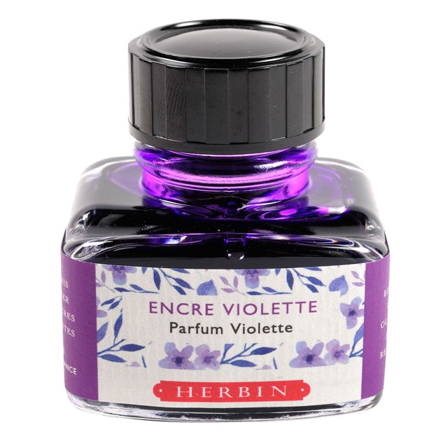 HERBIN Scented Fountain Pen Ink - 30mL (with pen rest) - Violet