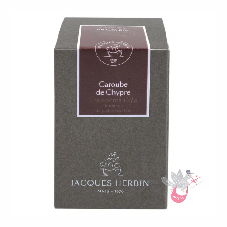 HERBIN Prestige 1670 (Shimmer) Fountain Pen Ink - 50mL - Caroube de Chypre (Carob Brown/Gold)