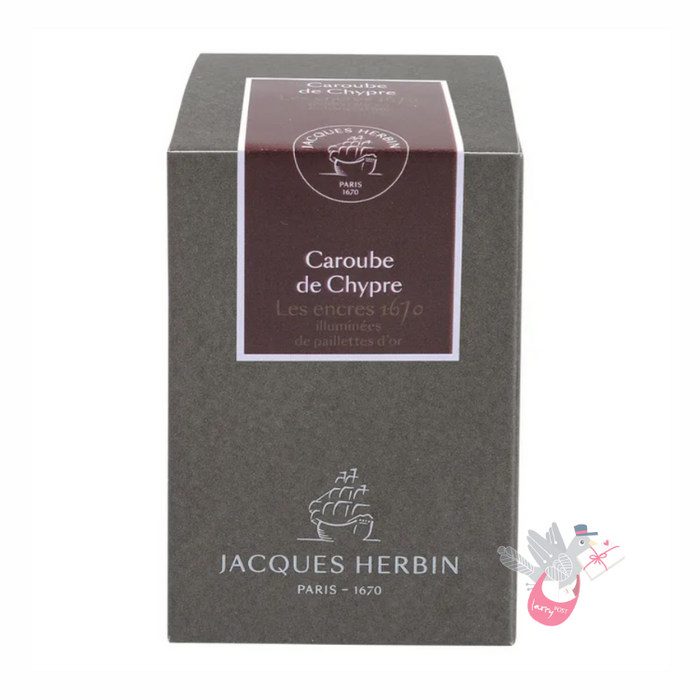 HERBIN Prestige 1670 (Shimmer) Fountain Pen Ink - 50mL - Caroube de Chypre (Carob Brown/Gold)