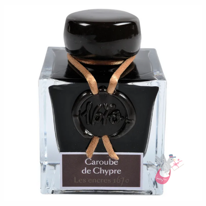 HERBIN Prestige 1670 (Shimmer) Fountain Pen Ink - 50mL - Caroube de Chypre (Carob Brown/Gold)