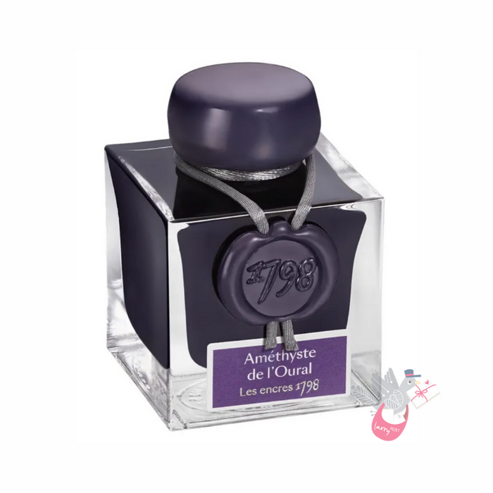 HERBIN Prestige 1798 (Shimmer) Fountain Pen Ink - 50mL - Amethyst de L'Oural (Amethyst Purple/Silver)