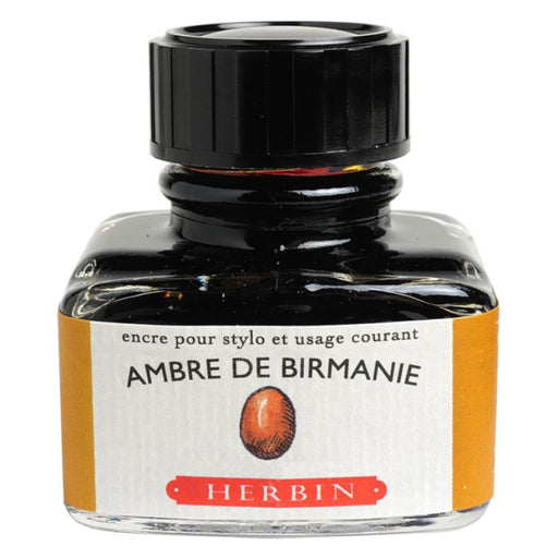 HERBIN "Jewel of Inks" Fountain Pen Ink - 30mL (with pen rest) - Ambre De Birmanie (Burmese Amber)