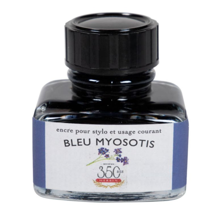 HERBIN "Jewel of Inks" Fountain Pen Ink - 30mL (with pen rest) - Bleu Myosotis (Forget-Me-Not)