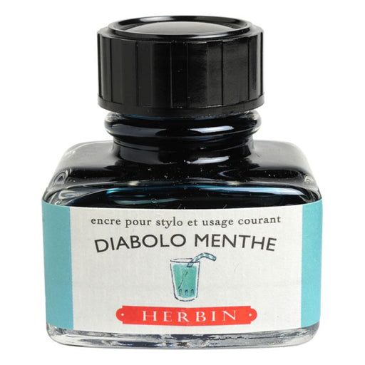HERBIN "Jewel of Inks" Fountain Pen Ink - 30mL (with pen rest) - Diabolo Menthe (Mint Green)