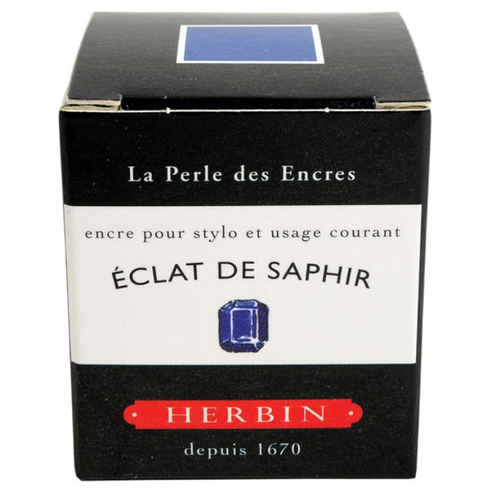HERBIN "Jewel of Inks" Fountain Pen Ink - 30mL (with pen rest) - Saphir (Sapphire Blue)