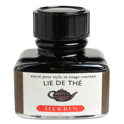 HERBIN "Jewel of Inks" Fountain Pen Ink - 30mL (with pen rest) - Lie De The (Black Tea)