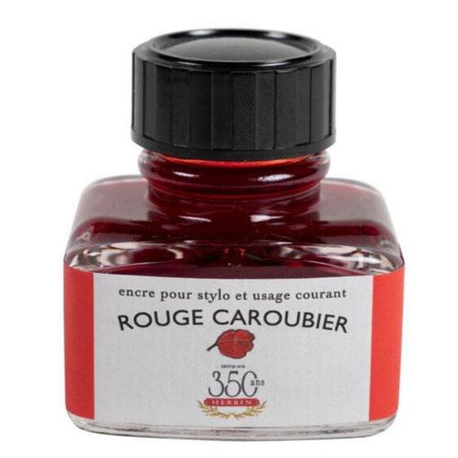 HERBIN "Jewel of Inks" Fountain Pen Ink - 30mL (with pen rest) - Rouge Caroubier (Red Carob)