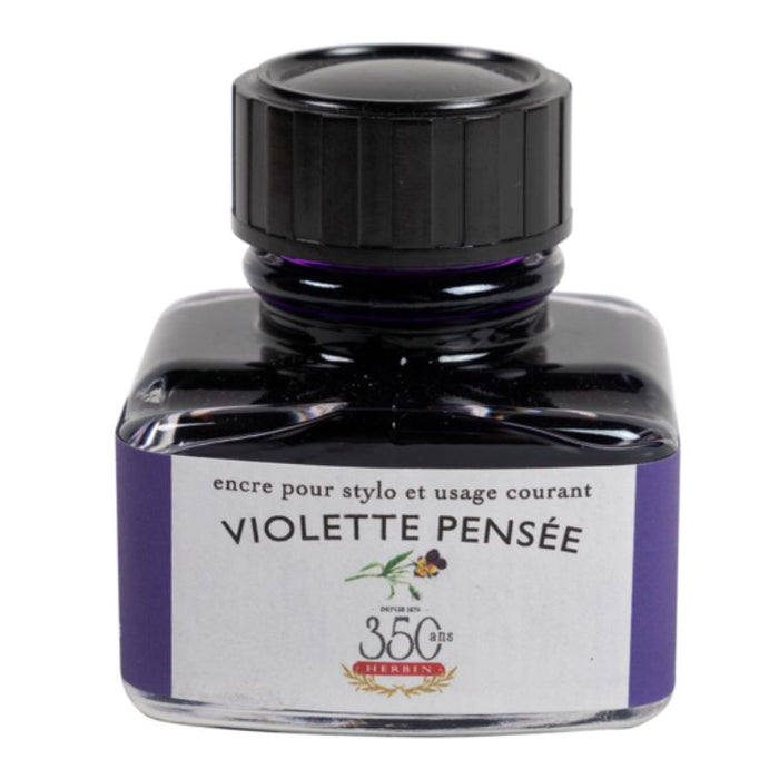 HERBIN "Jewel of Inks" Fountain Pen Ink - 30mL (with pen rest) - Violette Pensee (Violet Pansy)