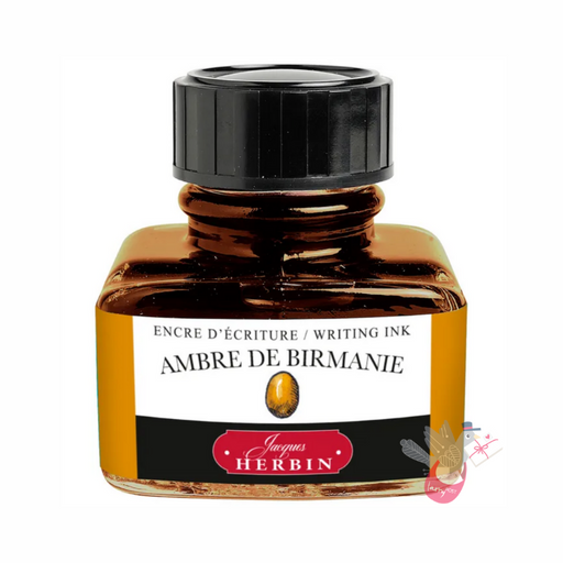 HERBIN "Jewel of Inks" Fountain Pen Ink - 30mL (with pen rest) - Ambre De Birmanie (Burmese Amber)