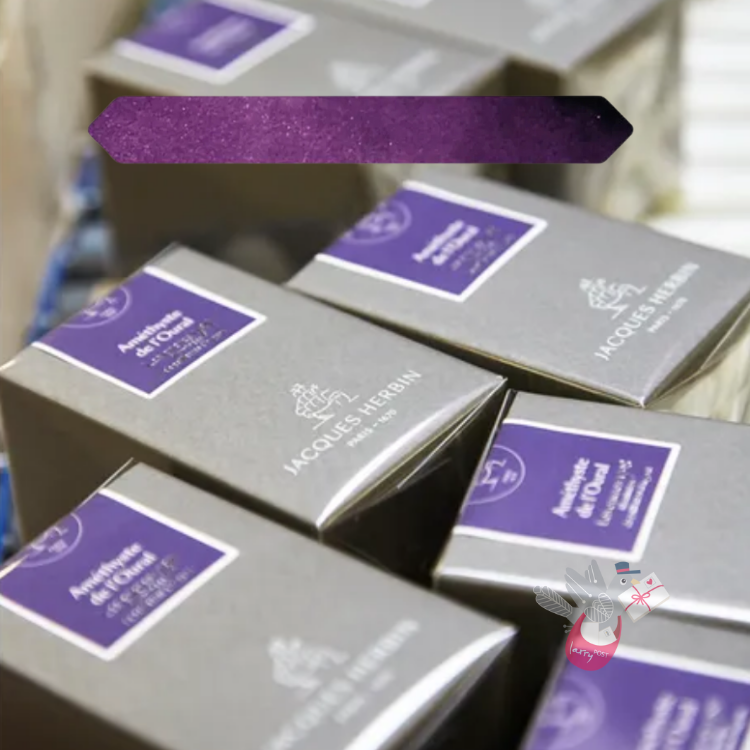 HERBIN Prestige 1798 (Shimmer) Fountain Pen Ink - 50mL - Amethyst de L'Oural (Amethyst Purple/Silver)