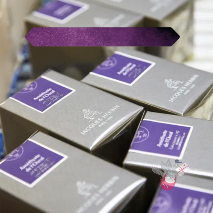 HERBIN Prestige 1798 (Shimmer) Fountain Pen Ink - 50mL - Amethyst de L'Oural (Amethyst Purple/Silver)