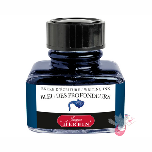 HERBIN "Jewel of Inks" Fountain Pen Ink - 30mL (with pen rest) - Perle Noire (Pearl Black)