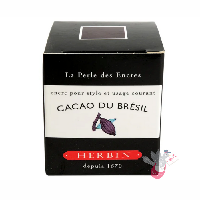 HERBIN "Jewel of Inks" Fountain Pen Ink - 30mL (with pen rest) - Cacao du Bresil (Cocoa Brown)