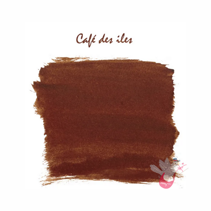 HERBIN "Jewel of Inks" Fountain Pen Ink - 30mL (with pen rest) - Cafe Des Iles (Island Coffee)