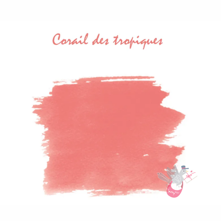 HERBIN "Jewel of Inks" Fountain Pen Ink - 30mL (with pen rest) - Corail des Tropiques (Tropical Coral)