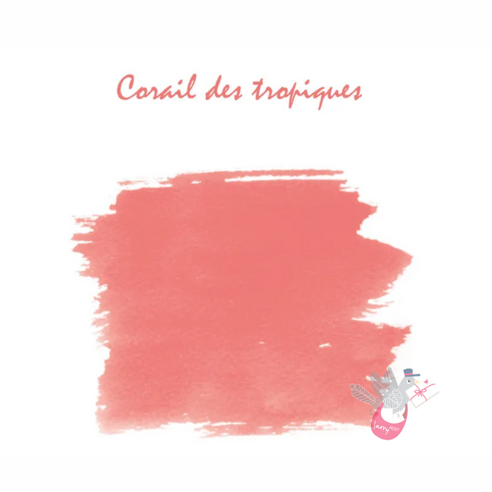 HERBIN "Jewel of Inks" Fountain Pen Ink - 30mL (with pen rest) - Corail des Tropiques (Tropical Coral)