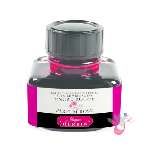 HERBIN Scented Fountain Pen Ink - 30mL (with pen rest) - Red Rose