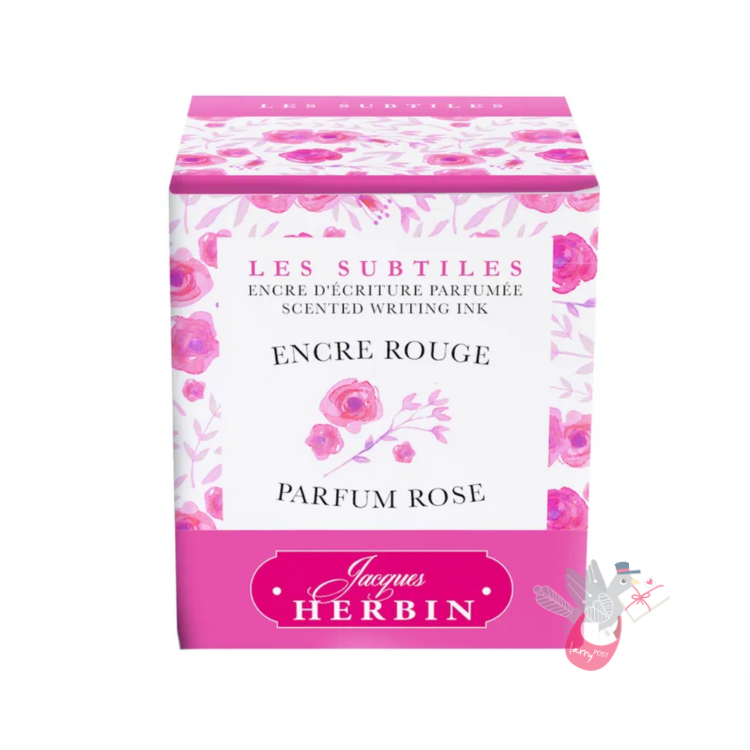 HERBIN Scented Fountain Pen Ink - 30mL (with pen rest) - Red Rose